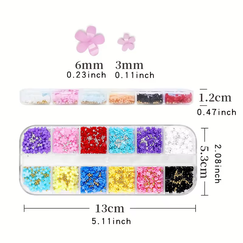 Breloques à ongles en fleurs 3D pour femmes et filles