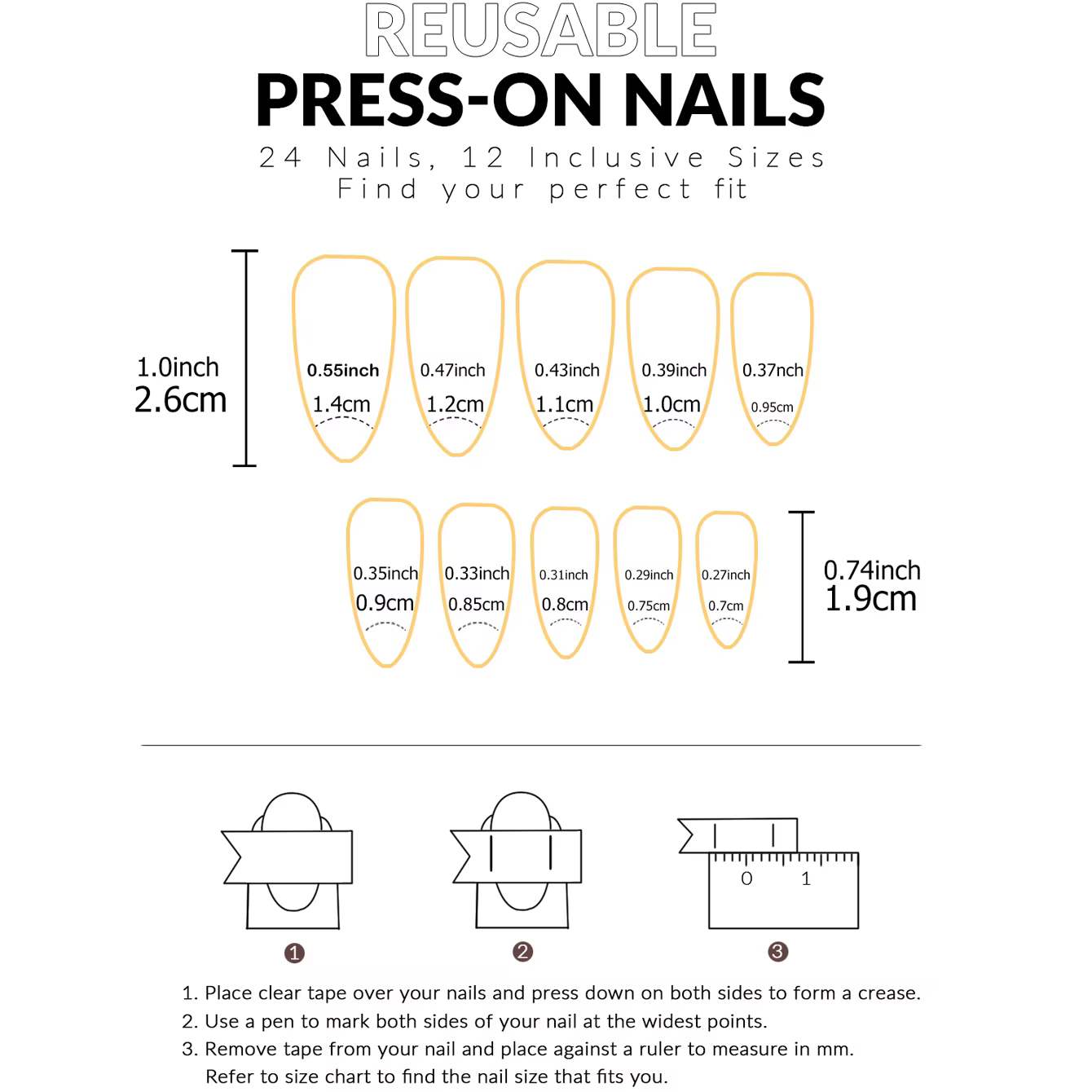Faux ongles à pression blanc pur