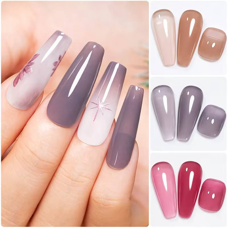 Vernis à ongles Gel gelée laiteuse 7.5ml translucide blanc laiteux couleur rose Gel