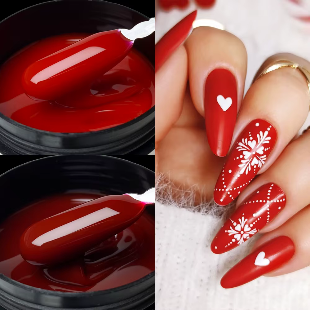 Jillnails 100g noël rouge bordeaux constructeur ongles Gel LED UV fort parfait pour les Extensions d'ongles