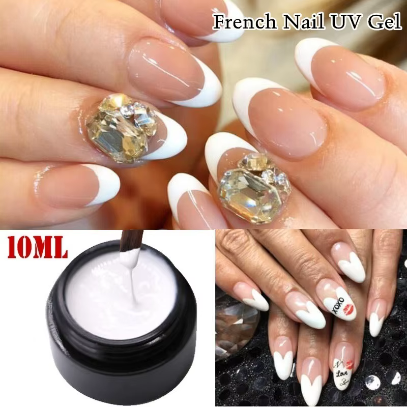 1PC 10ML Gel vernis français ongles blanc