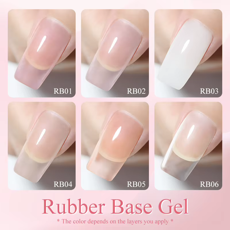 NAILCO 6 couleurs 15ml Hema Tpo Base en caoutchouc sans Gel vernis gelée rose clair Extension d'ongle Semi Permanent UV
