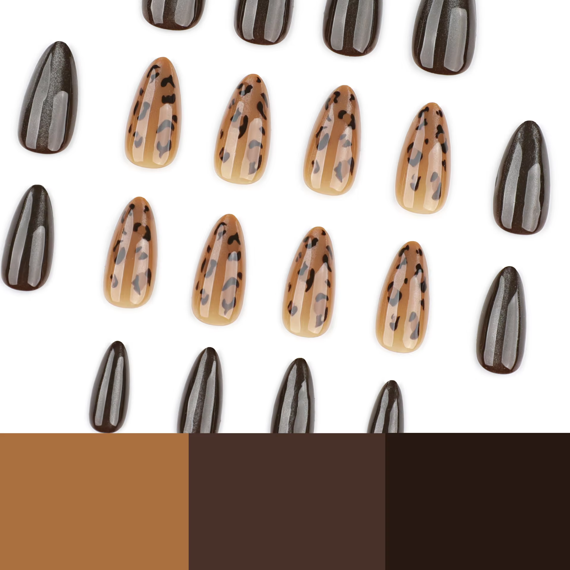 Ongles courts en forme d'amande pour l'automne et l'hiver