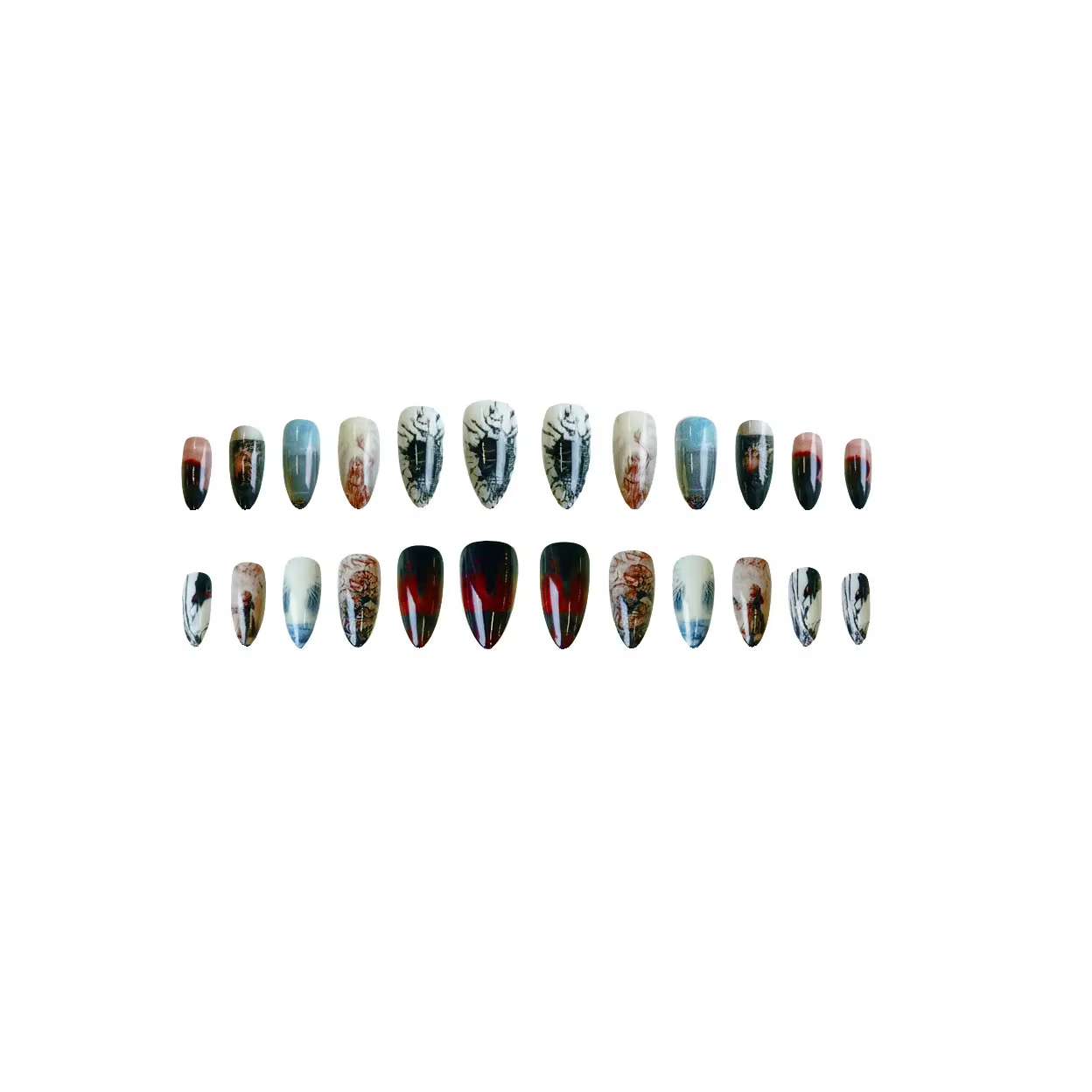 Faux ongles en amande de Style français