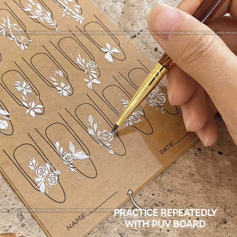Ensemble de livres de modèles en papier pour pratique du Nail Art