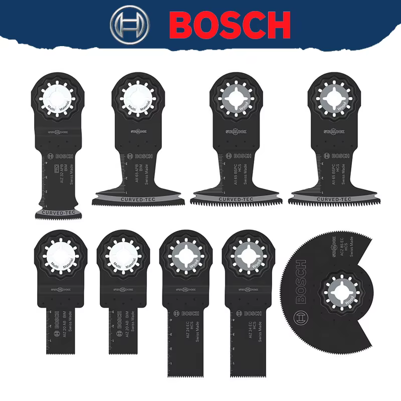 BOSCH 2608669335 Ensemble de lames multi-outils Starlock pour bois et métal, accessoire professionnel, multi-outil 9 pièces