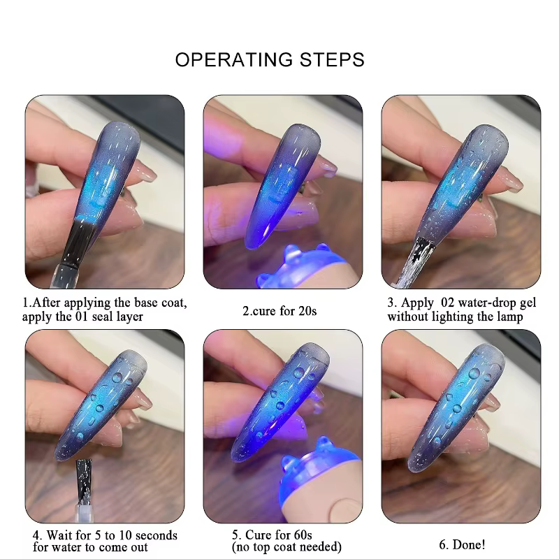 Gel à ongles auto-formant effet goutte d'eau