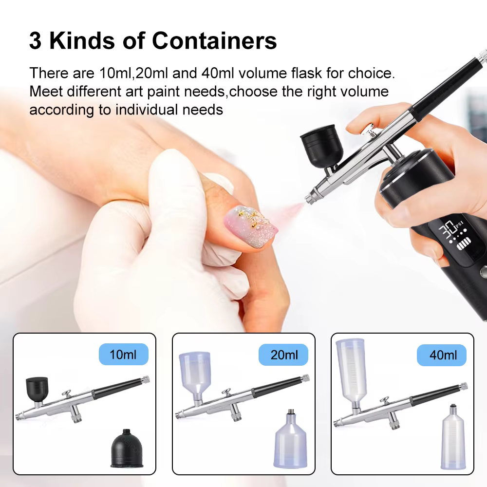 Aérographe pour ongles avec compresseur