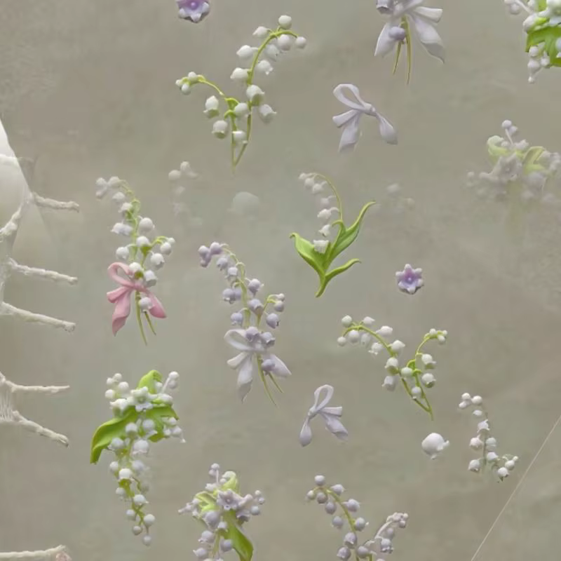 Série de fleurs, moule à ongles incurvé 3D
