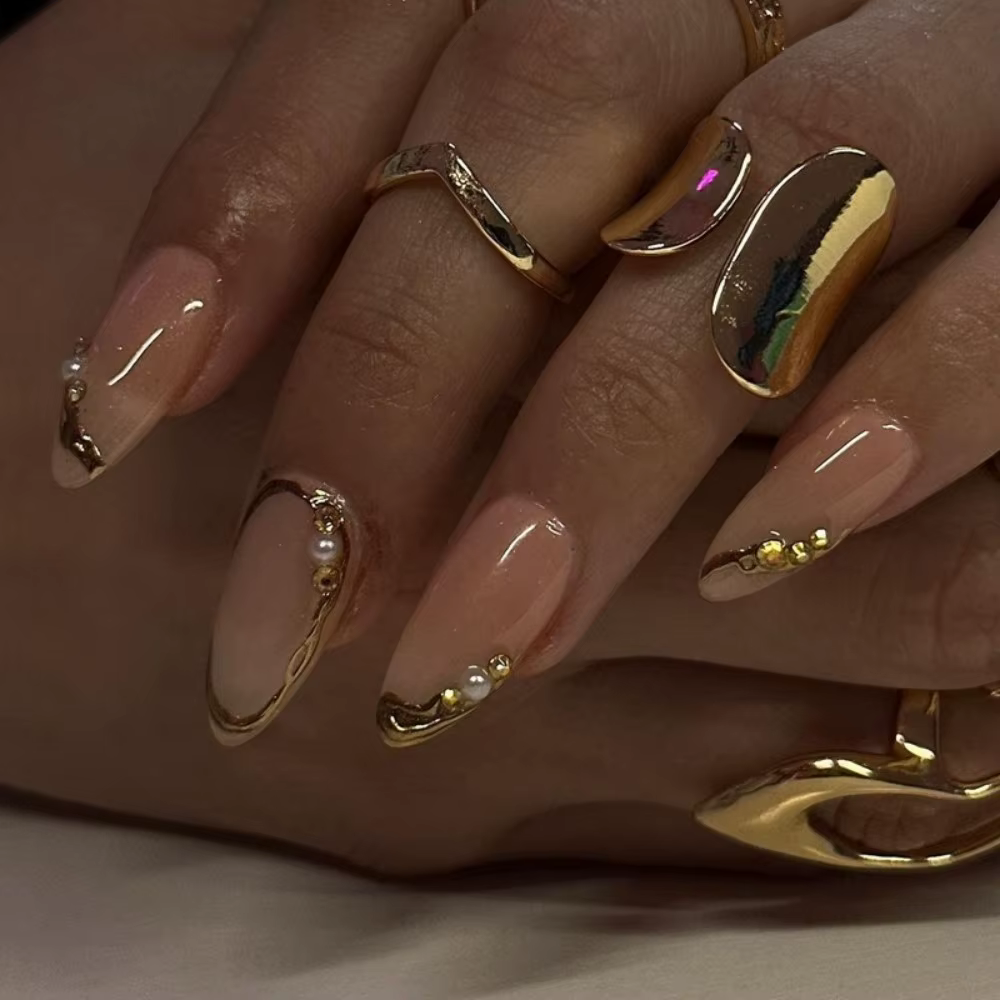24 pièces en gros Faux ongles à presser style français