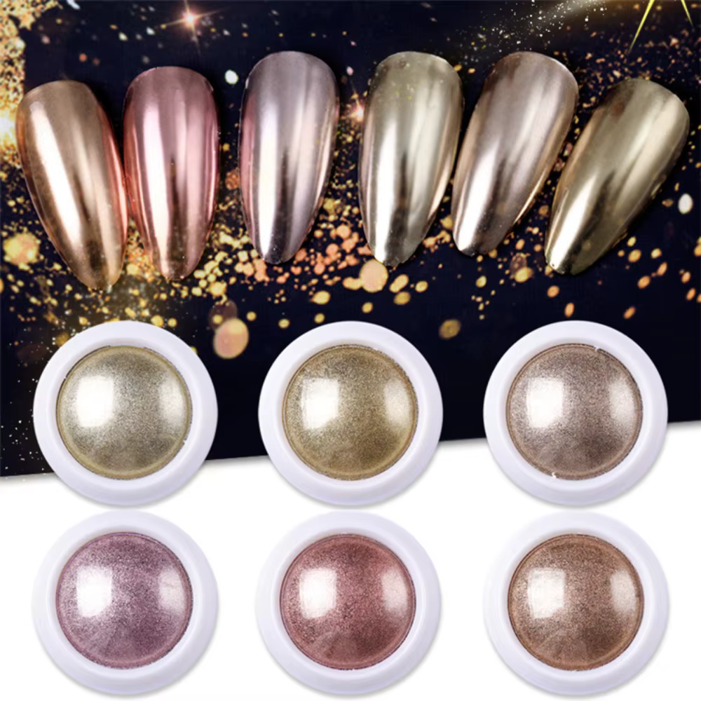 Poudre à ongles blanche miroir chromé