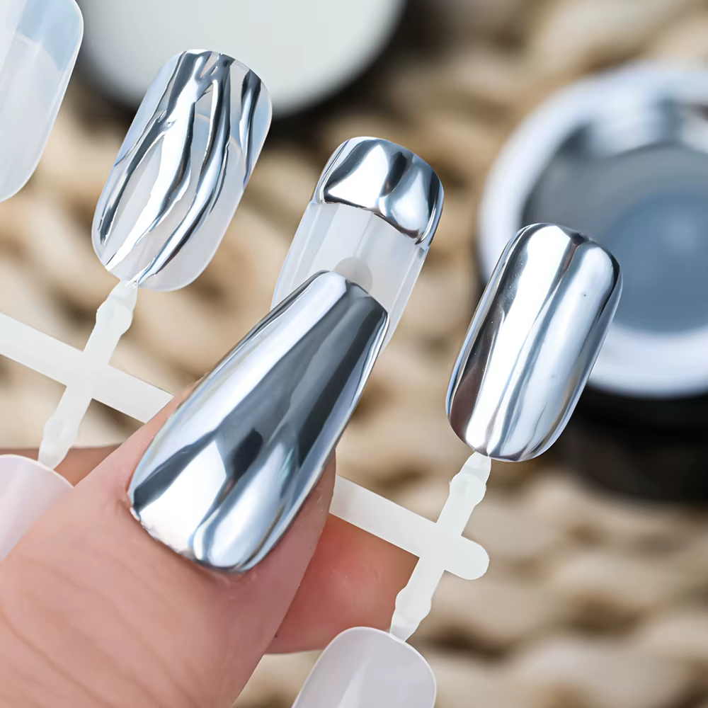 8ml magique métal miroir argent peinture Gel 3D Super-brillant