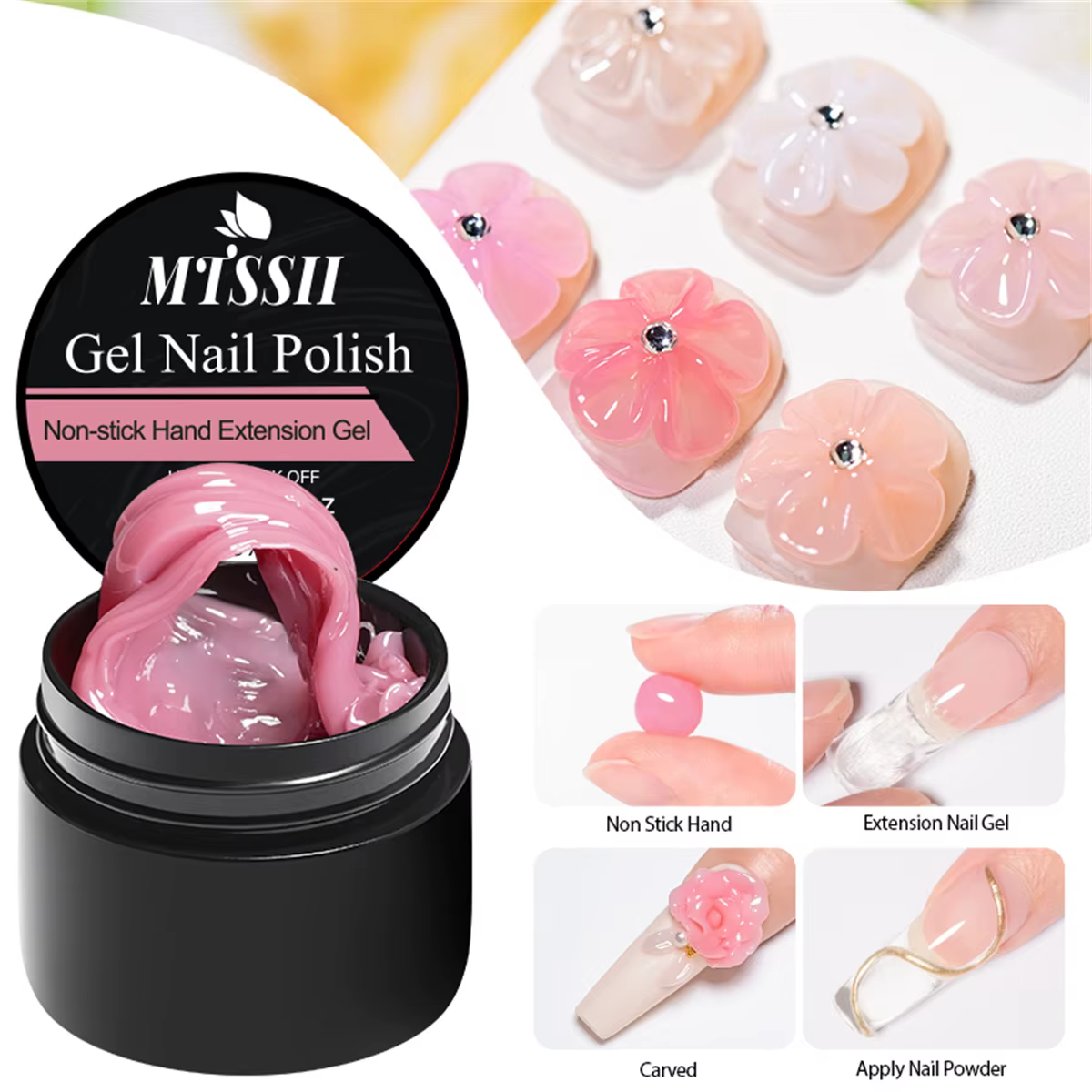 2/3 pièces clair antiadhésif Extension de main Gel vernis à ongles ensemble 3D façonnage/sculpture/sculpture UV/LED Gel gelée dur Gel manucure bricolage
