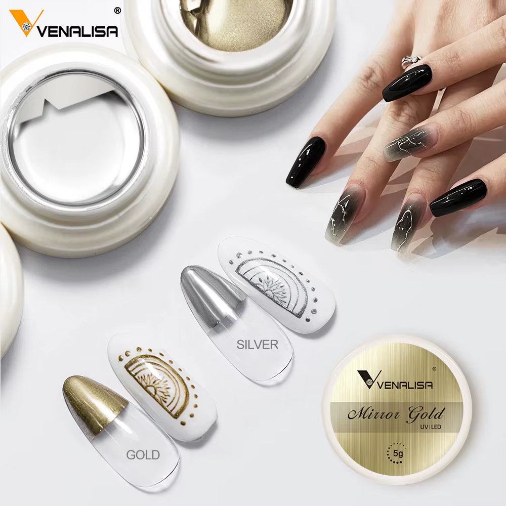 Venalisa argent or métal Super effet miroir peinture Gel GDCOCO couleur Pure néon pierre précieuse tremper UV LED vernis à ongles Gel