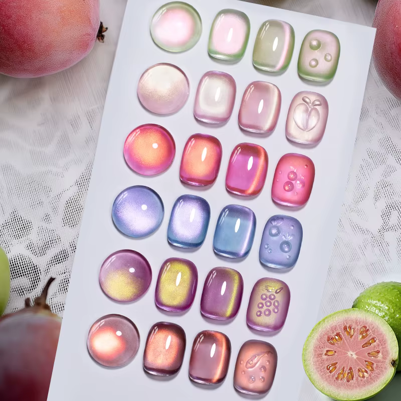Vernis à ongles Gel magnétique chat série fruits d'été 7.5ML vert violet rose Gel oeil