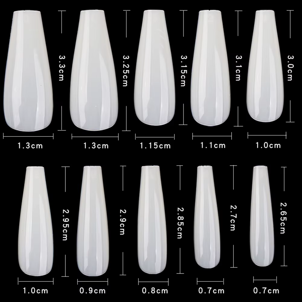 600 pièce/sac longue ballerine cercueil faux ongles conseils clair/couleur naturelle couverture complète