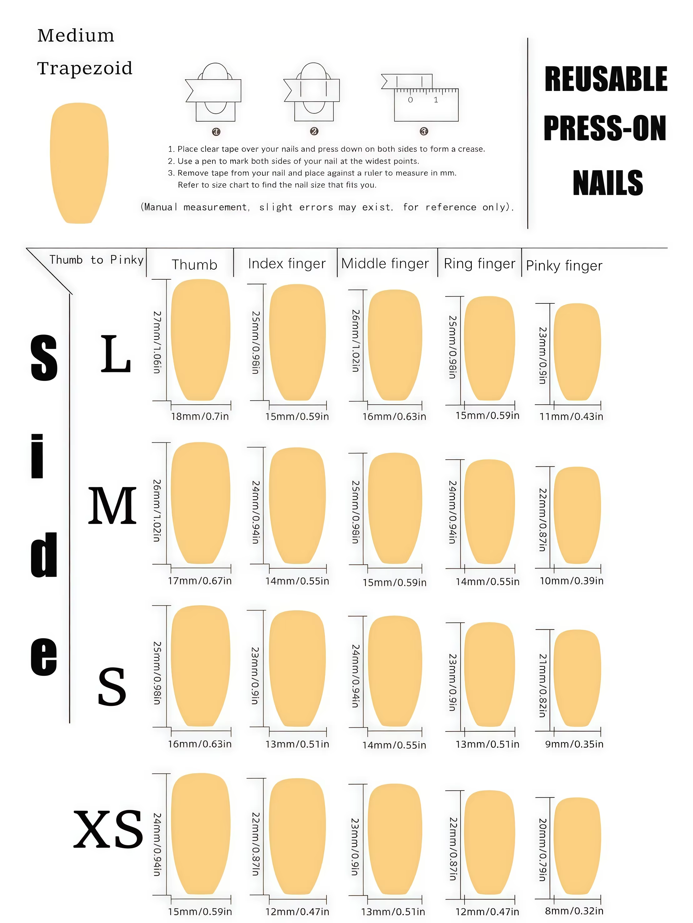 Lot de 10 faux ongles faits main personnalisés