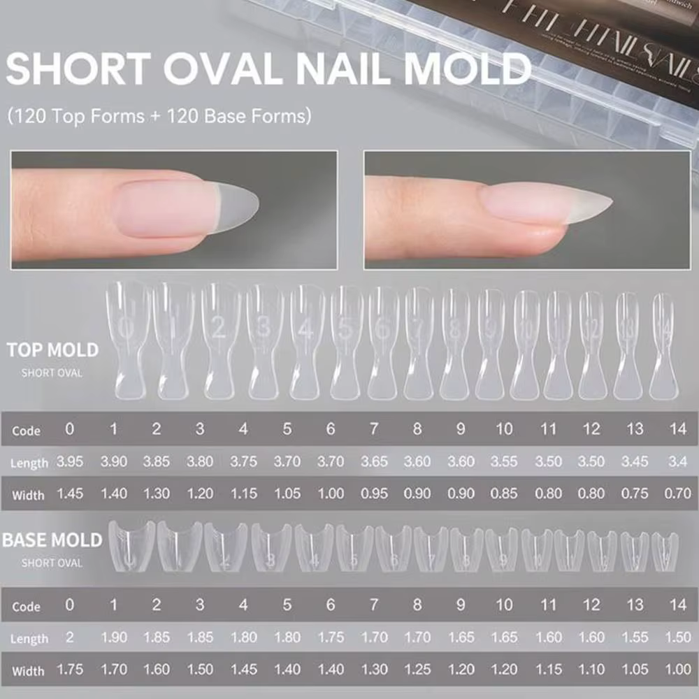 240 faux ongles ovales ultra-fins sans trace
