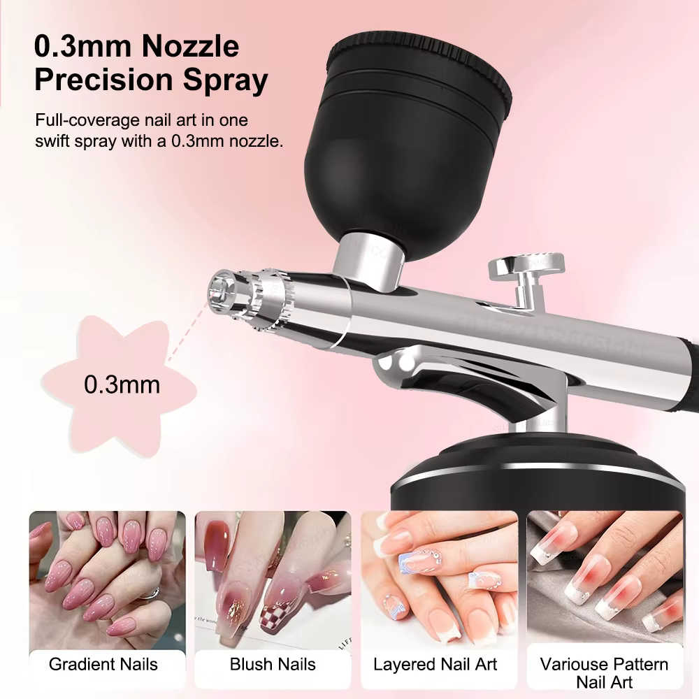 Aérographe pour ongles avec compresseur