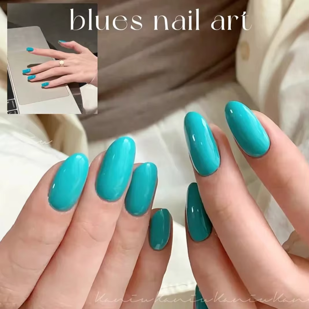 Vernis à ongles gel UV LED bleu turquoise éclaircissant et vert dopamine