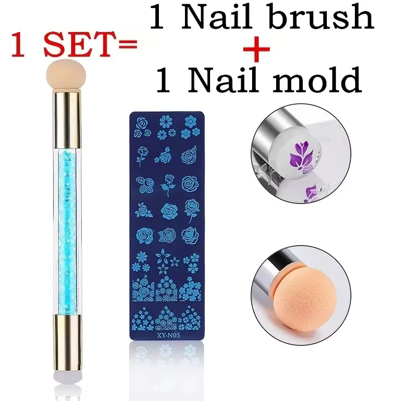 Ensemble de plaques d'estampage d'ongles en silicone