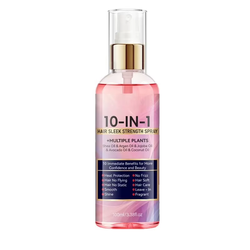 Spray capillaire 10 en 1 sans rinçage pour réparer les cheveux secs, lisser, hydrater et coiffer