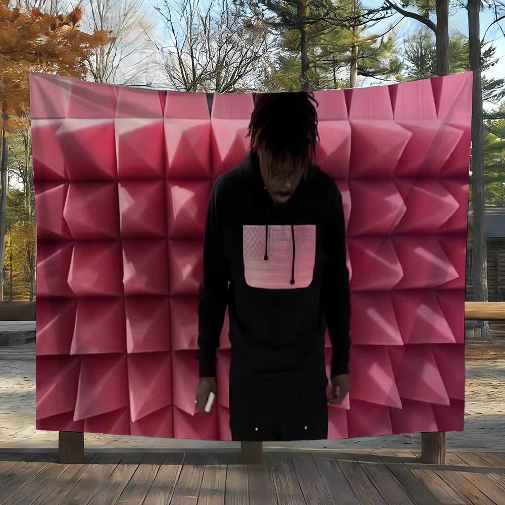 Drapeau rose de Pâques du rappeur Fakemink, idéal pour les fêtes, les clubs, la décoration murale intérieure et extérieure, bannière, cadeau pour les fans