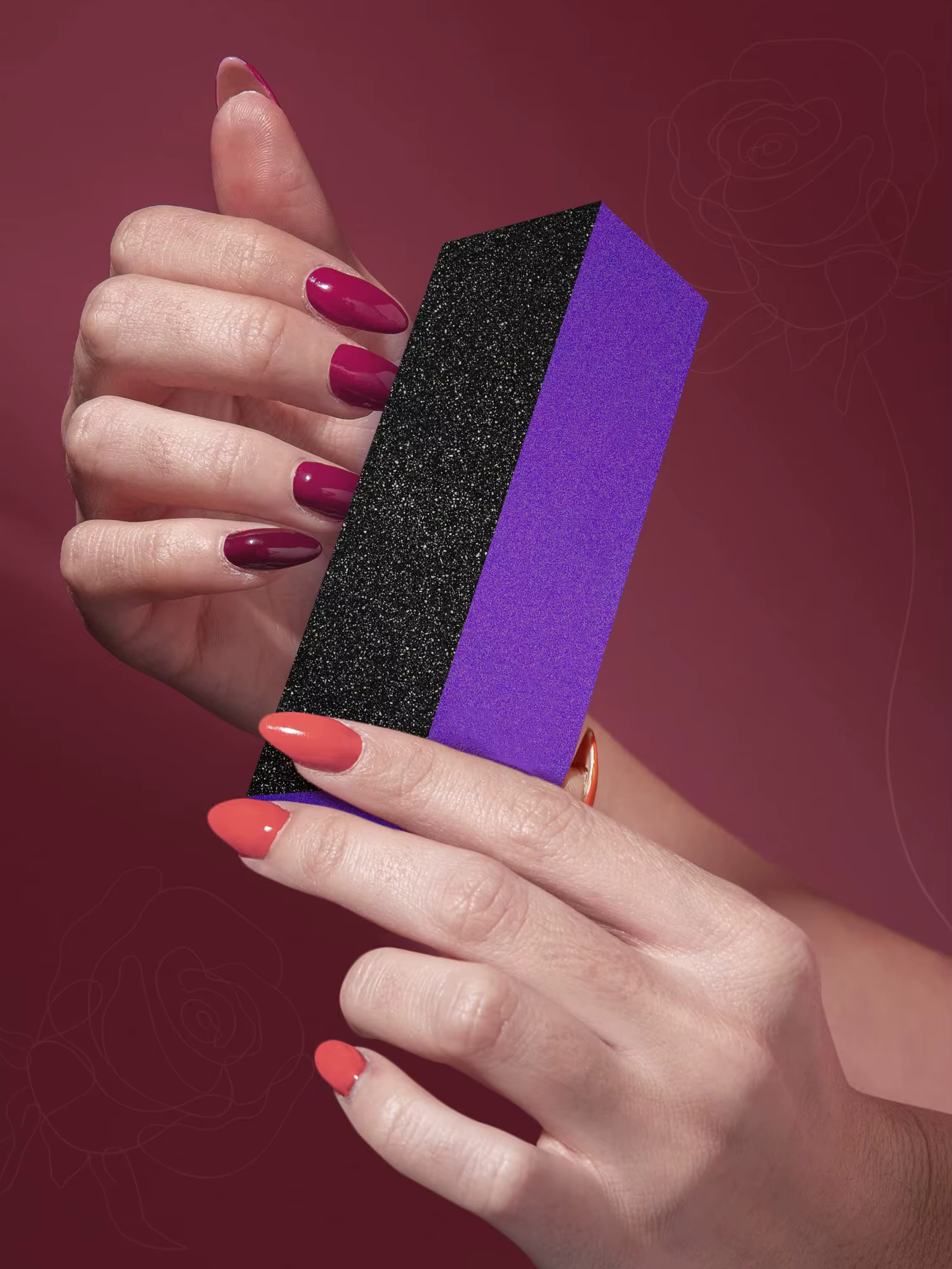 Tampon à ongles bloc de ponçage polisseuse lime de polissage grain 60/100 pour Kit d'art