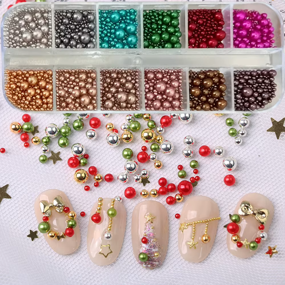 12 couleurs mélange taille ongles perles strass pour manucure bricolage