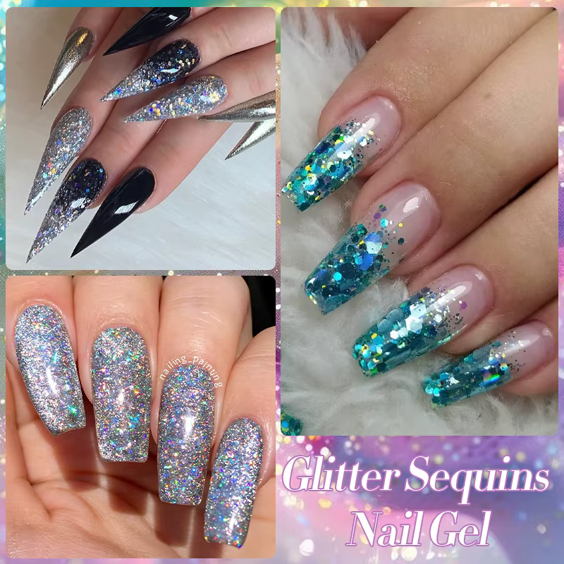LILYCUTE 7ml paillettes Gel vernis à ongles brillant minéral