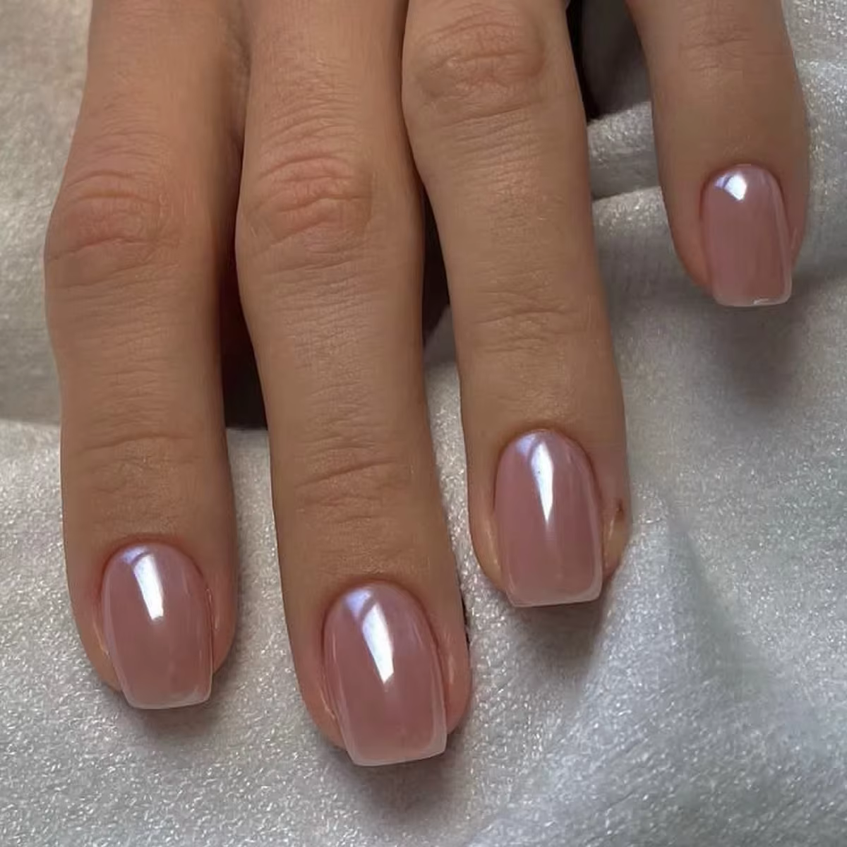 Faux ongles carrés courts à pression rose