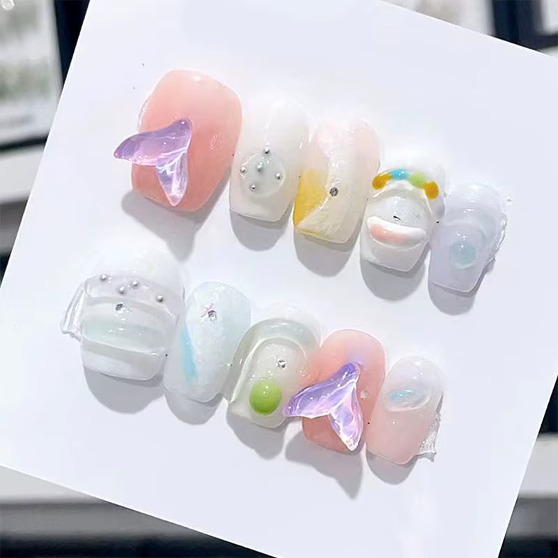100 pièces fond pointu symphonie moka cristal Nail Art