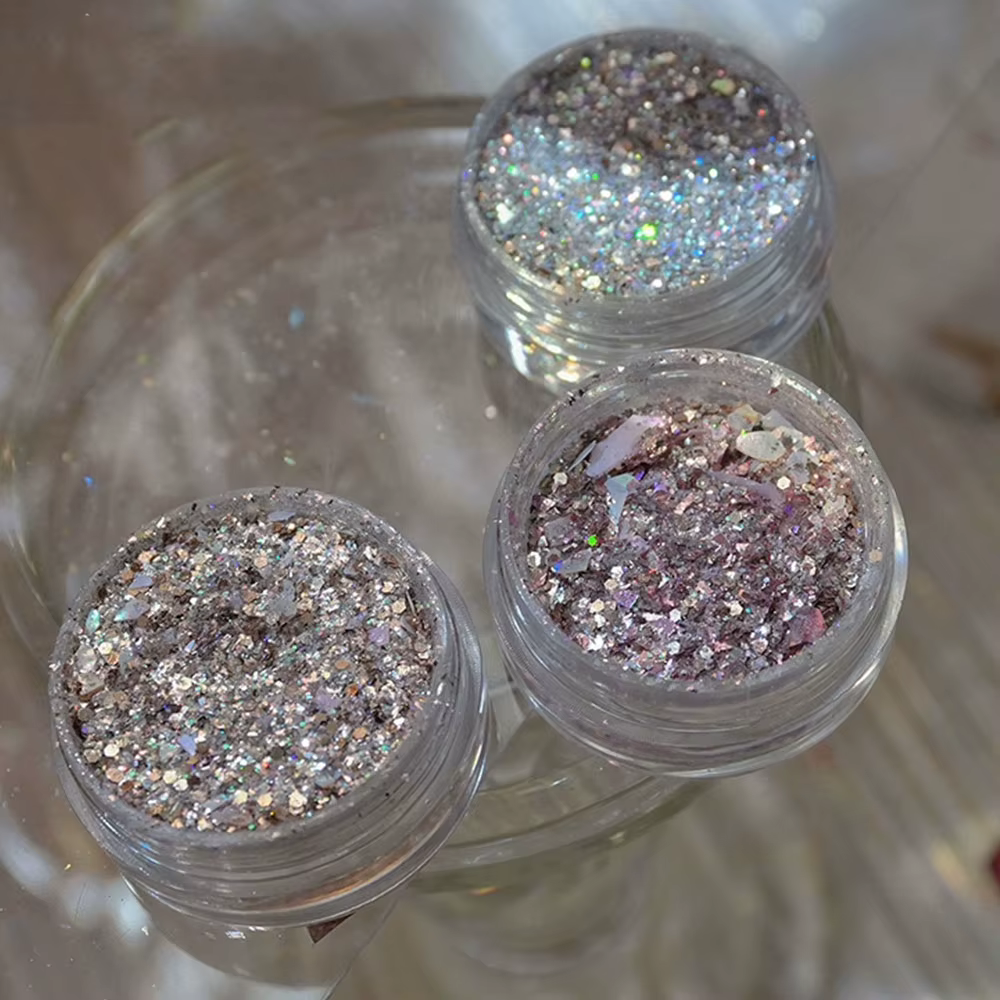 1 pot Aurora brillant opale flocons ongles paillettes Laser argent or nuage brocart