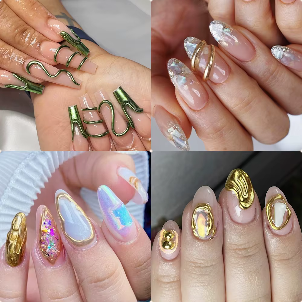 8 ml/pot semi-solide Chrome miroir poudre Gel longue durée fonction de photothérapie Gel pour ongles Sculpture Gel UV