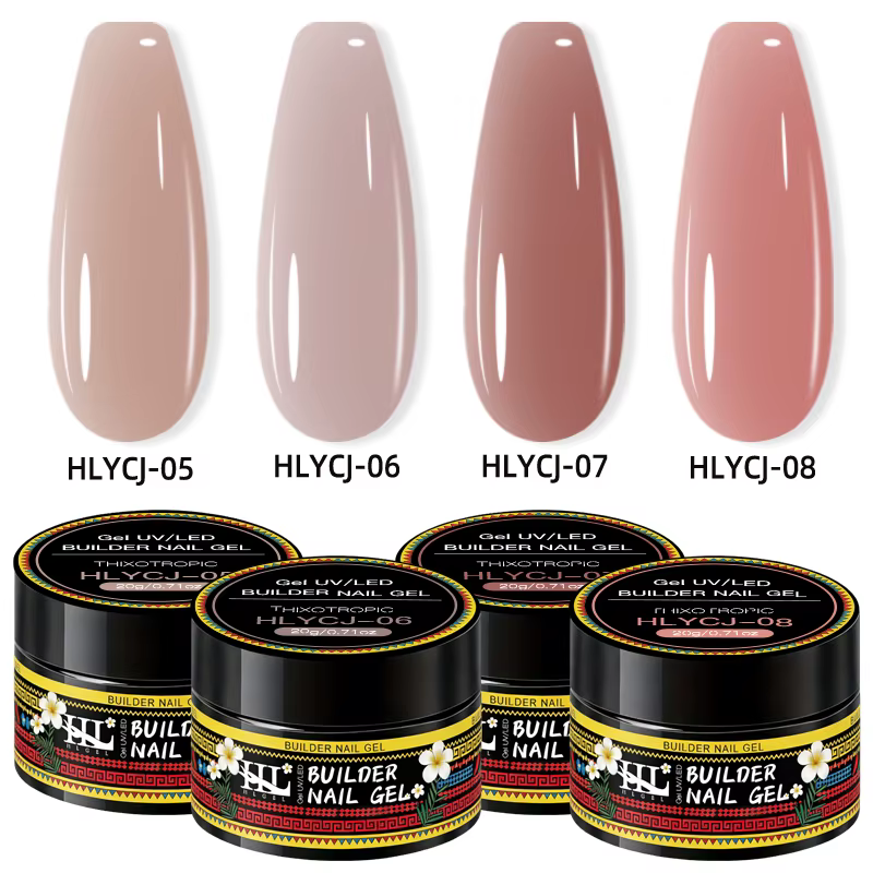 Gel UV de construction liquide 20g Rose Brun Nude Français pour extension et modelage d'ongles