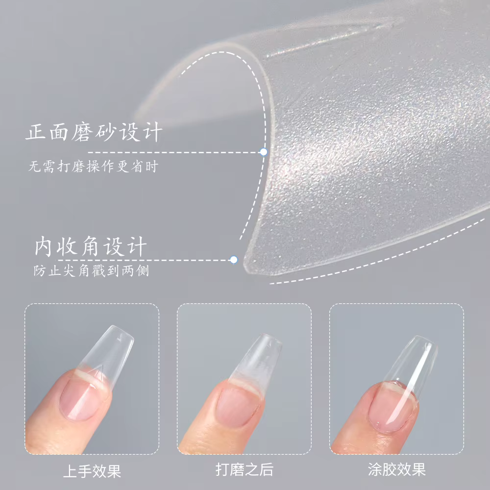 630 pièces pointes d'ongles de cercueil longs et transparents
