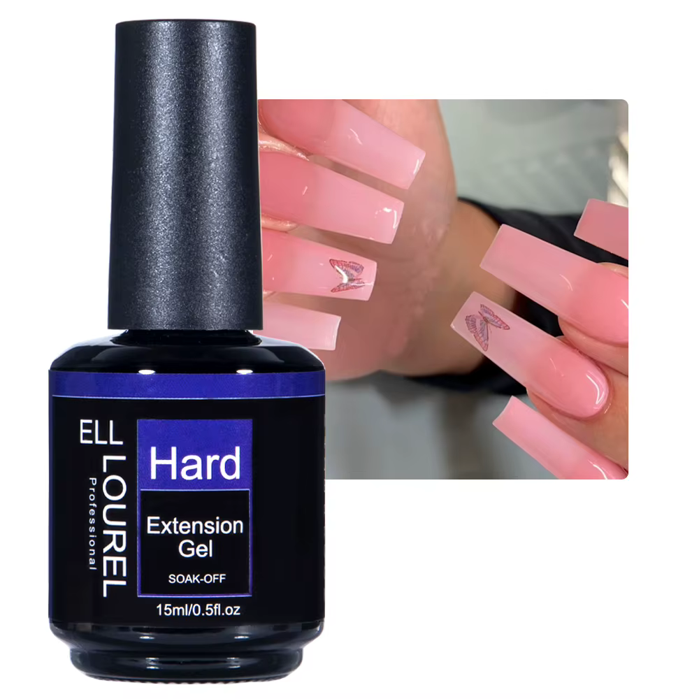 ELL LOUREL Gel à ongles constructeur blanc laiteux pour Extension dans une bouteille 15ML nu rose clair Poly dur Gel