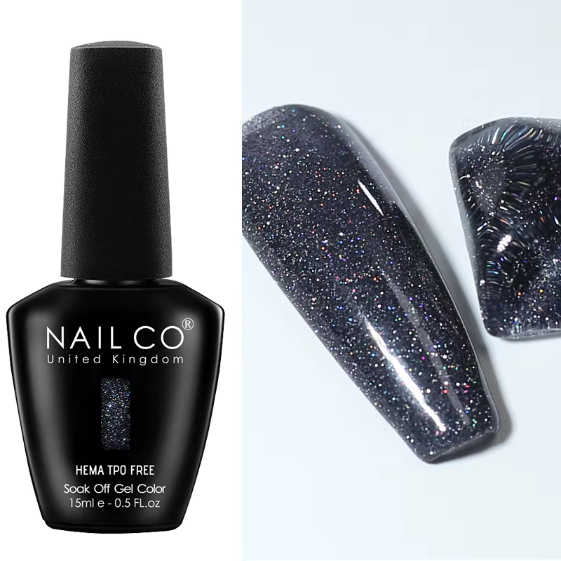 NAILCO 15ml paillettes Gel Vernis à ongles effet Elashy foncé