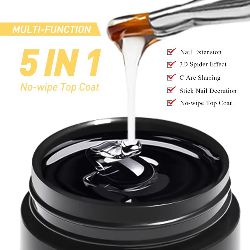 MTSSII 8ml 5 en 1 couche de finition sans essuyage Gel de renfort vernis à ongles fonction efficace adhésif eau Nail Art Gel bricolage Design