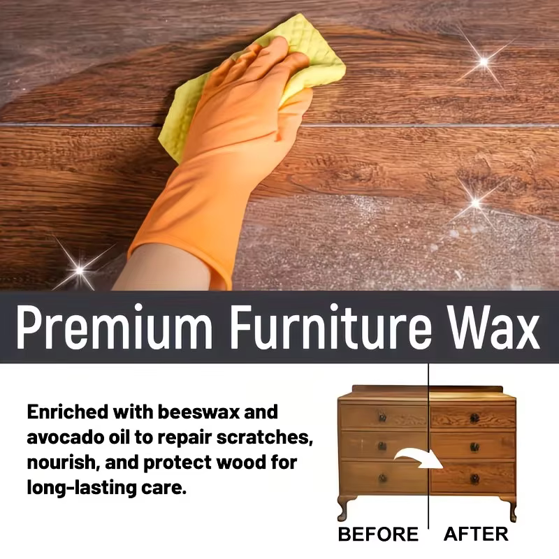 Huile de cire pour bois multi-usages, cire d'abeille naturelle pour le polissage du bois, sols et meubles en bois, lustre durable, protection profonde