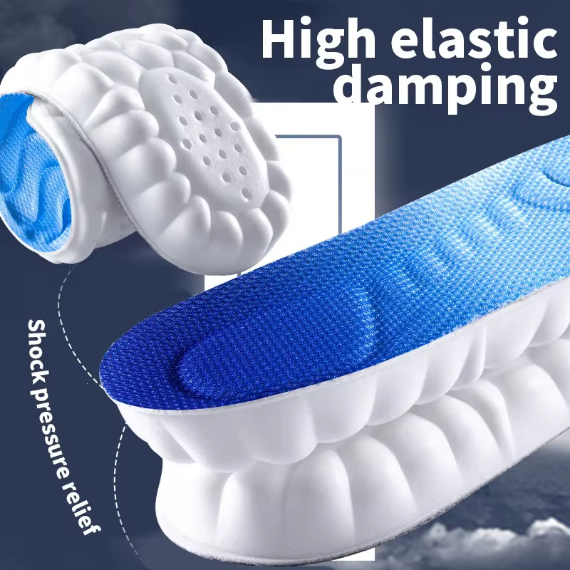Semelles intérieures de sport pour chaussures, technologie Cloud 4D, semelle en PU, coussin d'absorption des chocs doux et respirant, semelles orthopédiques de course