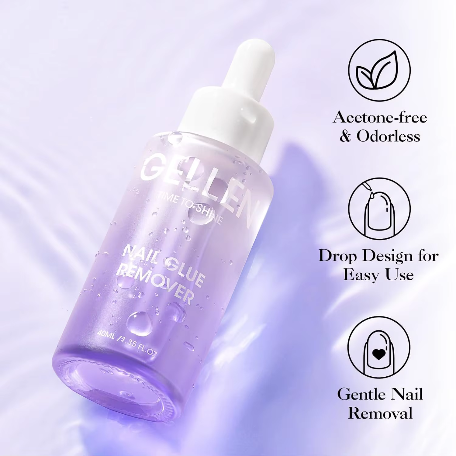 Dissolvant de colle à ongles 40ML pour faux ongles et capsules