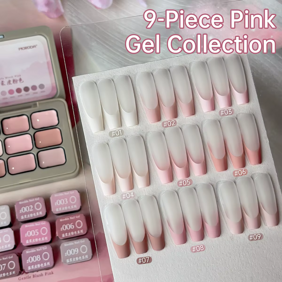 Gel semi-solide rose 9 couleurs