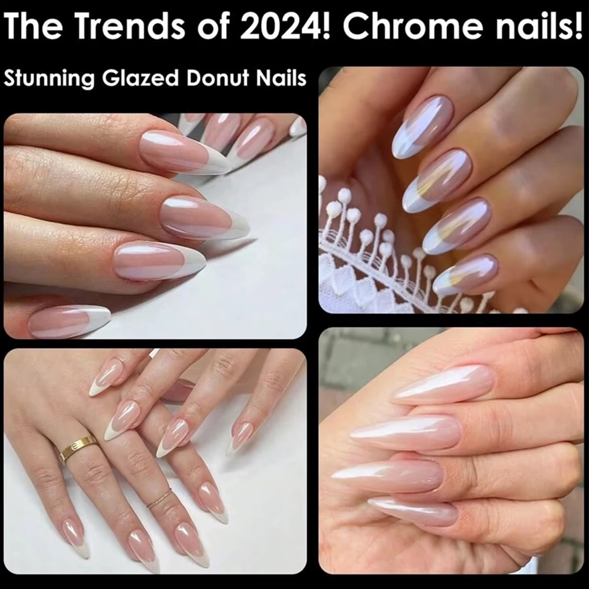 Poudre à ongles chromée pour Nail Art