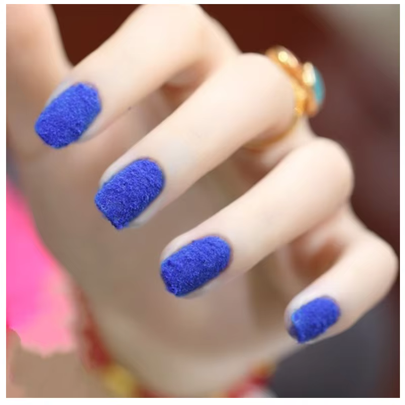 Poudre de velours pour ongles bleu