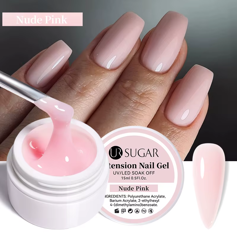 UR SUGAR 15ml gelée Extension vernis à ongles Gel de Construction UV rose blanc clair tremper Nail Art Gel