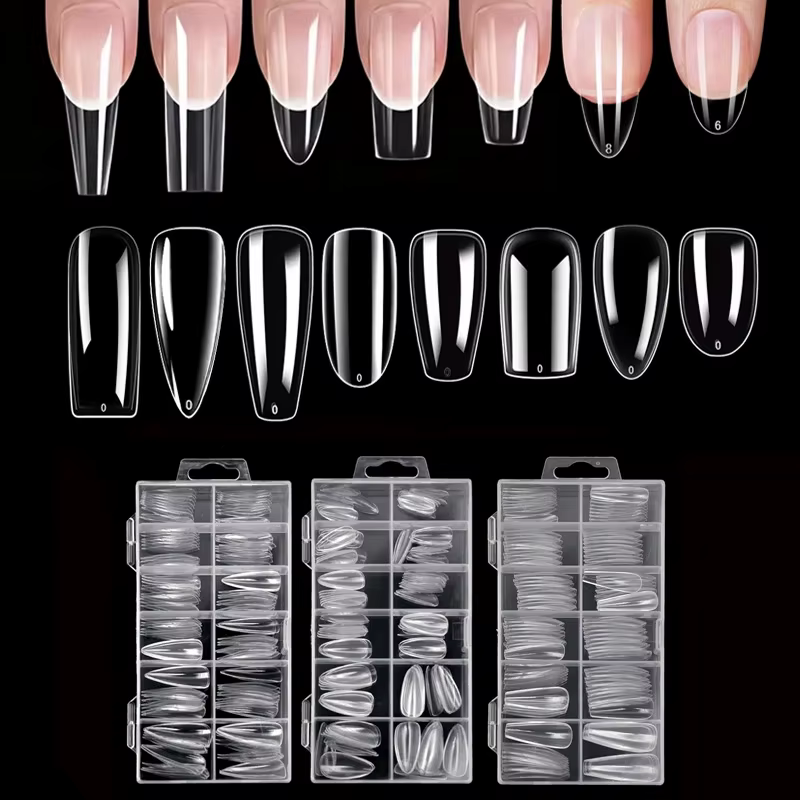 Ensemble d'autocollants pour ongles transparents de 120 pièces
