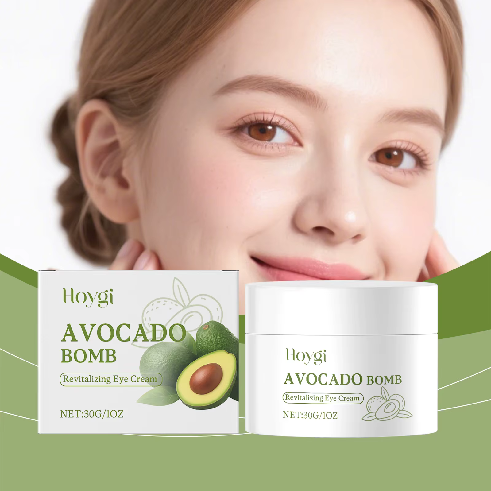 La crème pour les yeux à l'avocat estompe les ridules et les rides, raffermissant, lissant le contour des yeux, Anti-poches, correcteur de cernes pour les yeux jeunes