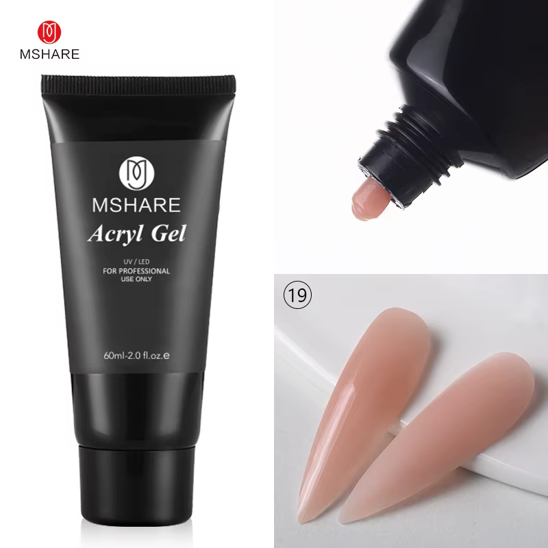 MSHARE Gel français ongles conseils Super blanc Poly acrylique Gel pour Extension d'ongles cristal UV LED Construction