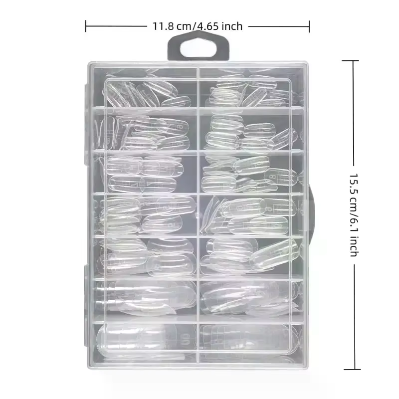 140 pièces/boîte couverture complète faux ongles Ultra mince clair presse sur orteil pied